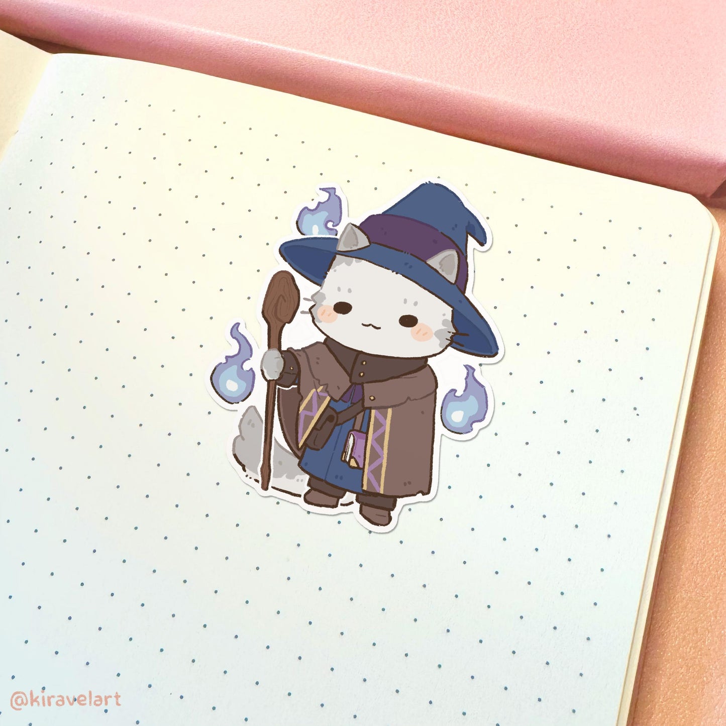 DND Wizard Cat Vinyl Sticker