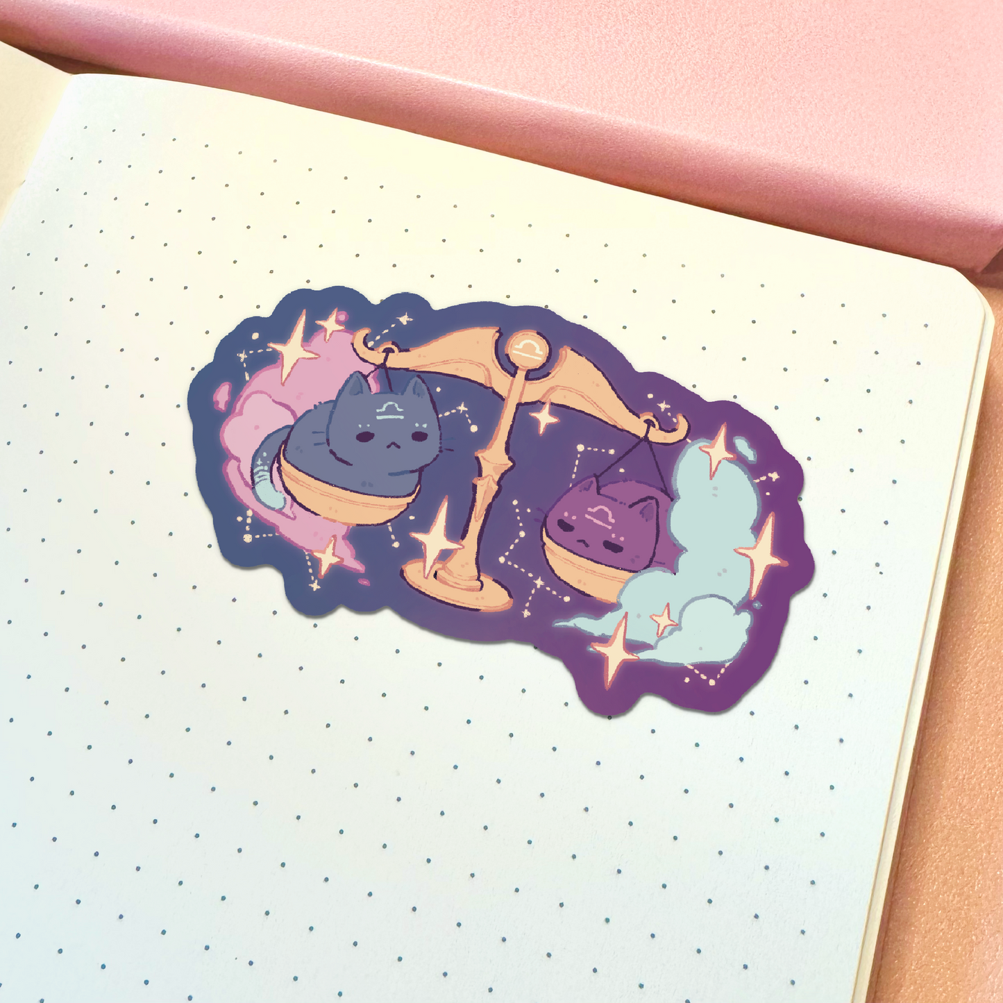 Zodiac Libra Cat Vinyl Sticker