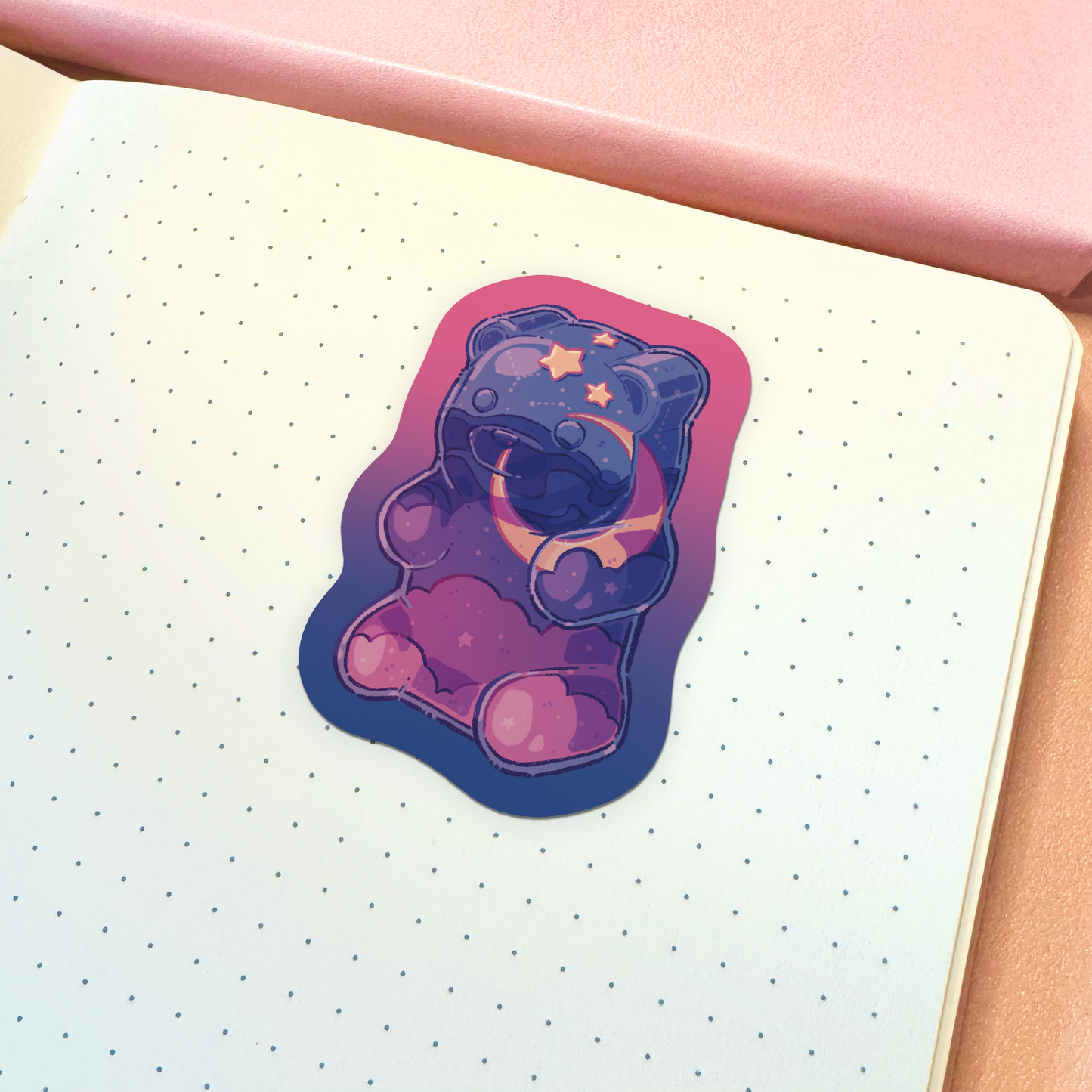 Aesthetic Galaxy Gummy Bear Vinyl Sticker