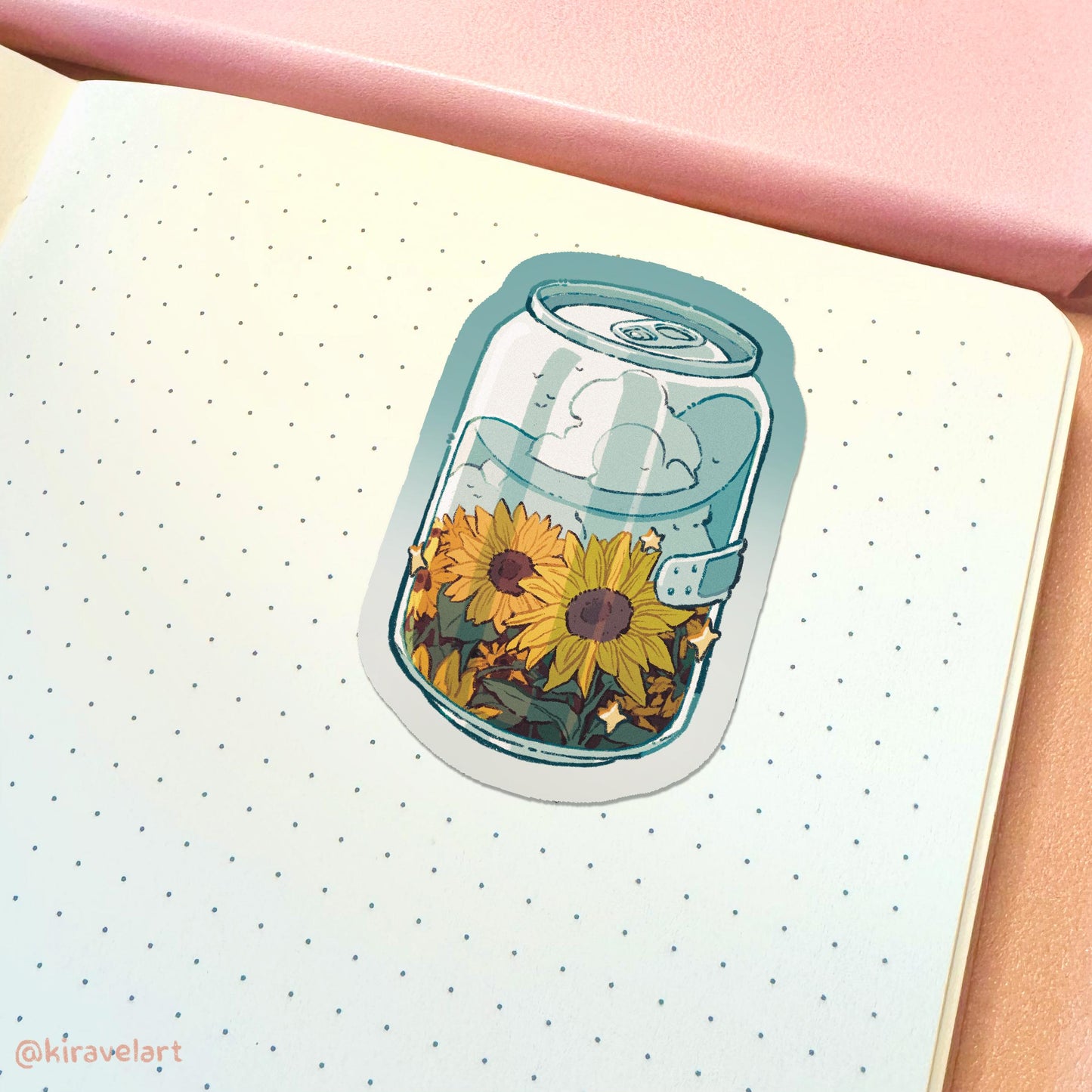Cute Sticker Holographic | Sunflower Aesthetic Sticker Sticker Kawaii Stickers Holographic Sky Soda Flower Sticker Summer Sticker Vintage