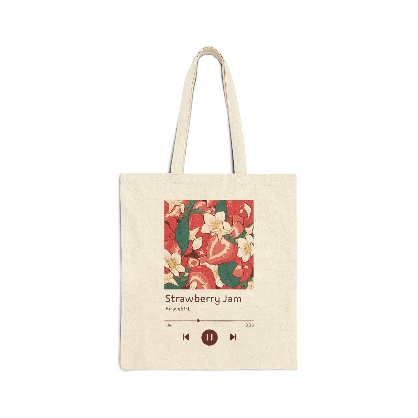 Strawberry Jam Floral Album Canvas Tote