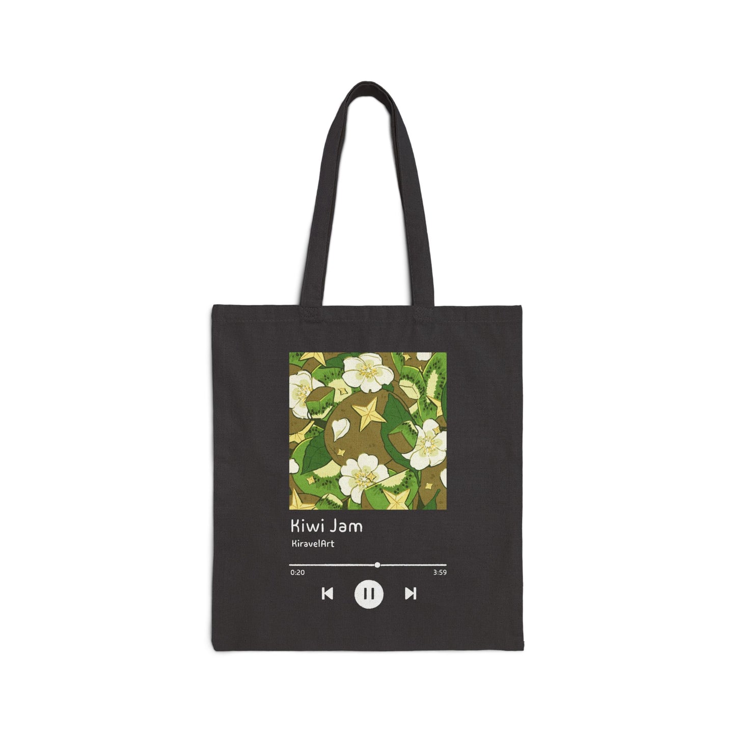 Tote Bag — 'Kiwi Jam' Floral Playlist Canvas Tote