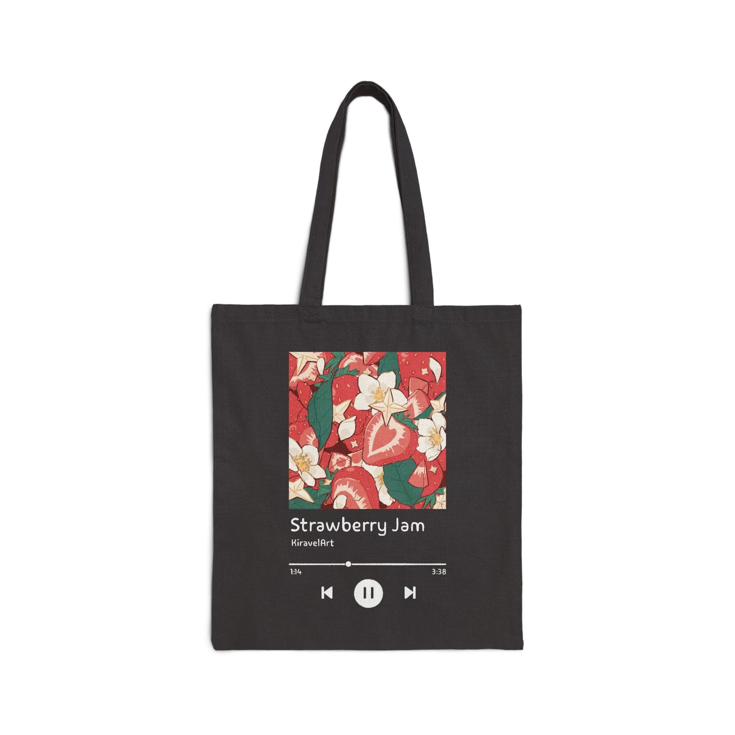 Strawberry Jam Floral Album Canvas Tote