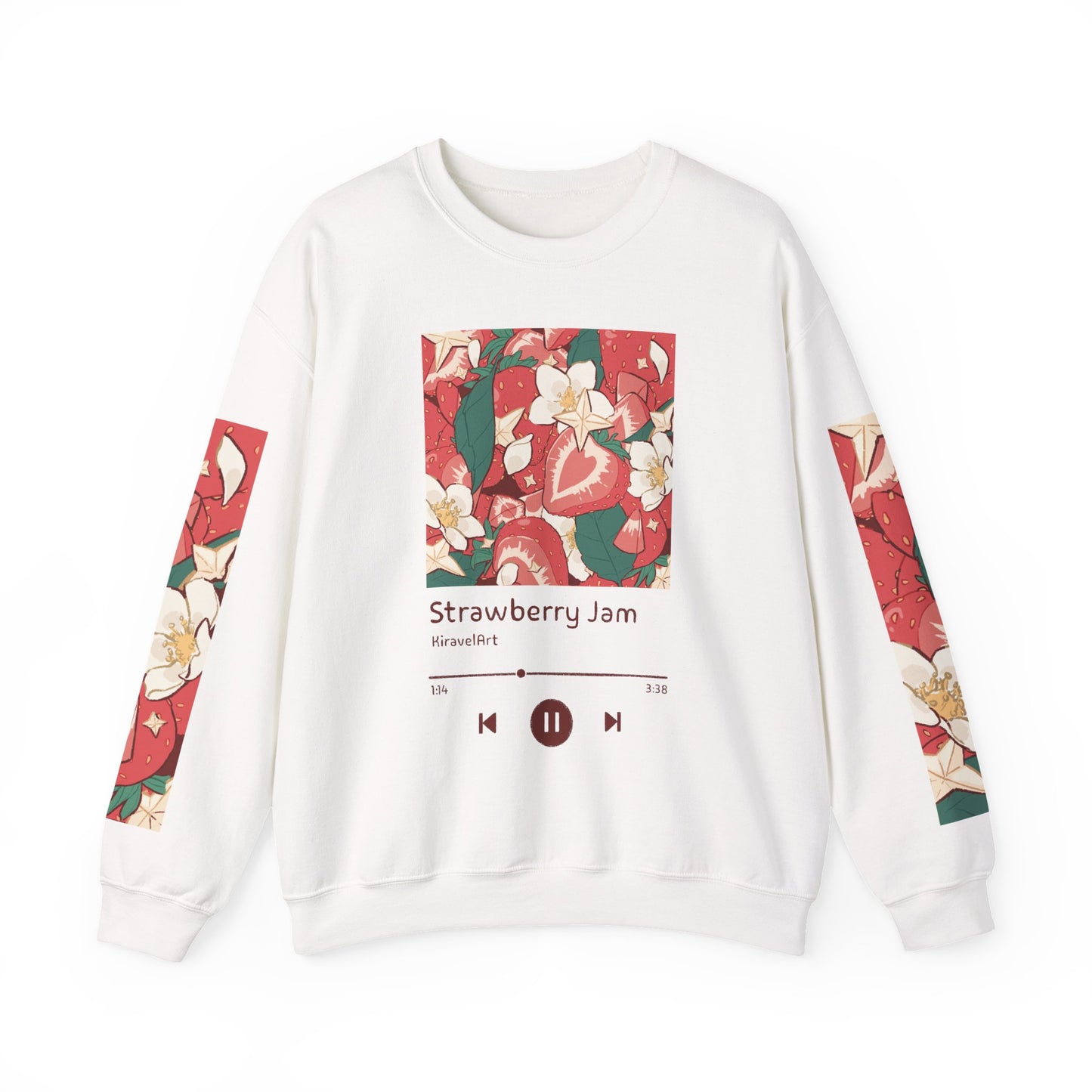 Strawberry Jam album art Sweatshirt | Floral sleeve music player design