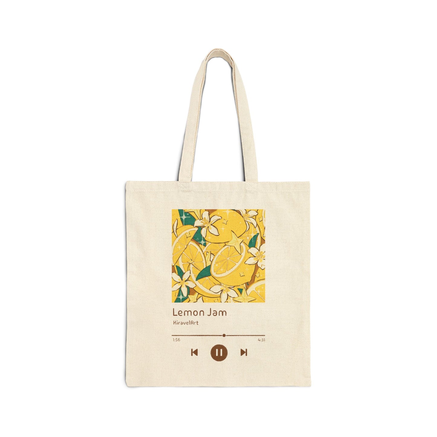 Canvas Tote — "Lemon Jam" Floral Music Artwork Tote