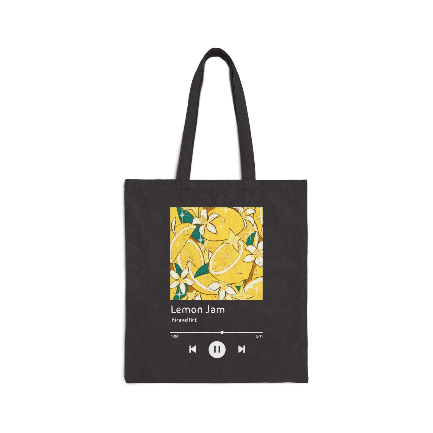 Canvas Tote — "Lemon Jam" Floral Music Artwork Tote