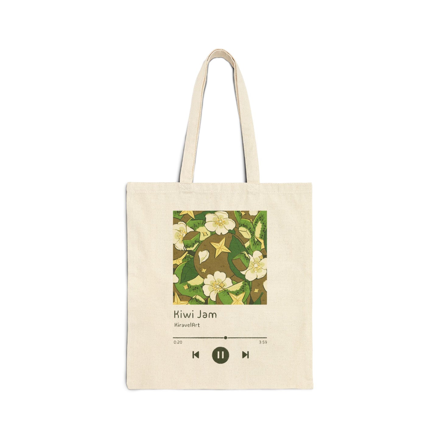 Tote Bag — 'Kiwi Jam' Floral Playlist Canvas Tote