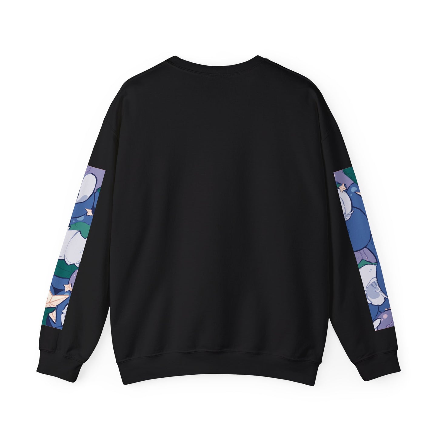 Blueberry Jam Graphic Crewneck Sweatshirt | Floral Sleeve Music Track Design