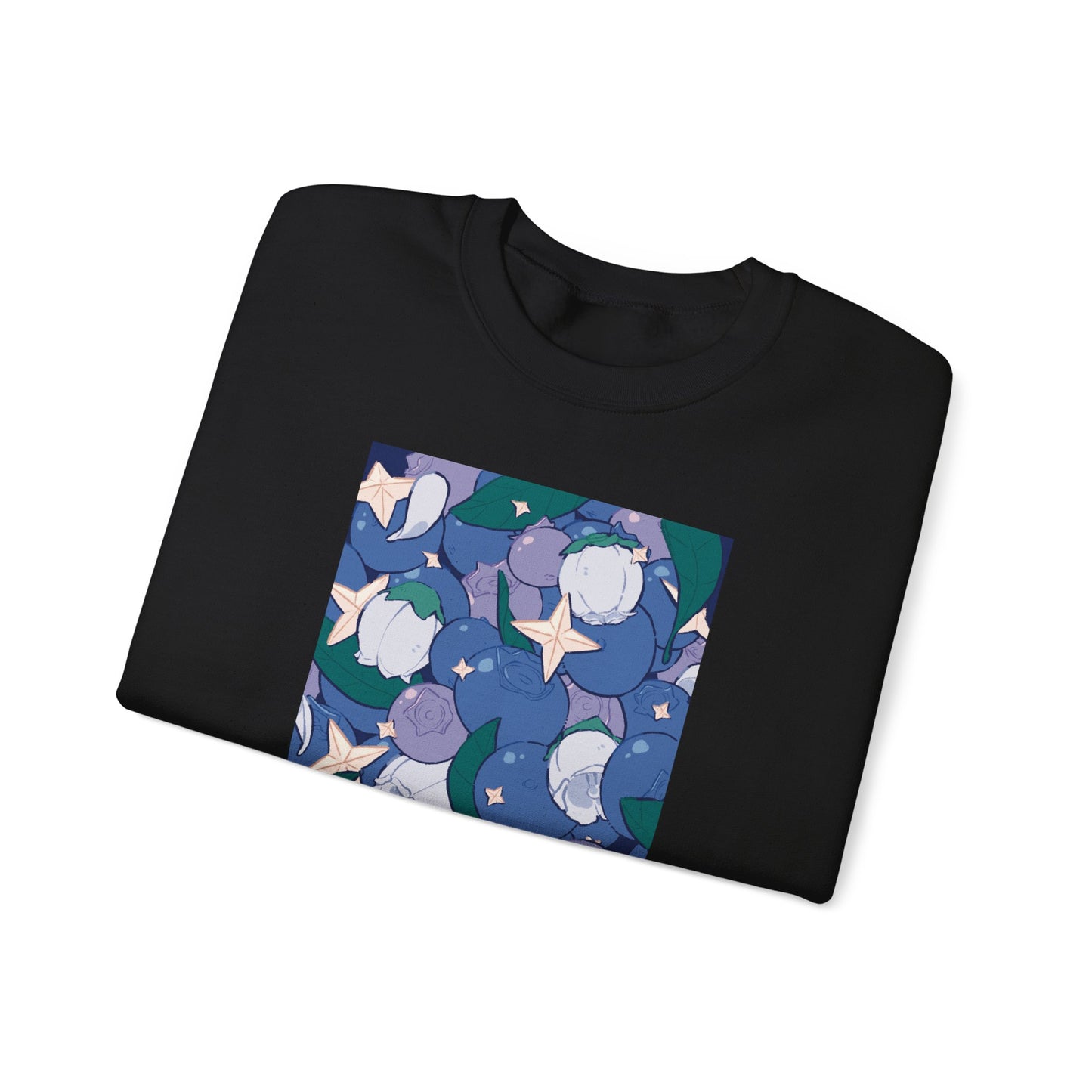 Blueberry Jam Graphic Crewneck Sweatshirt | Floral Sleeve Music Track Design