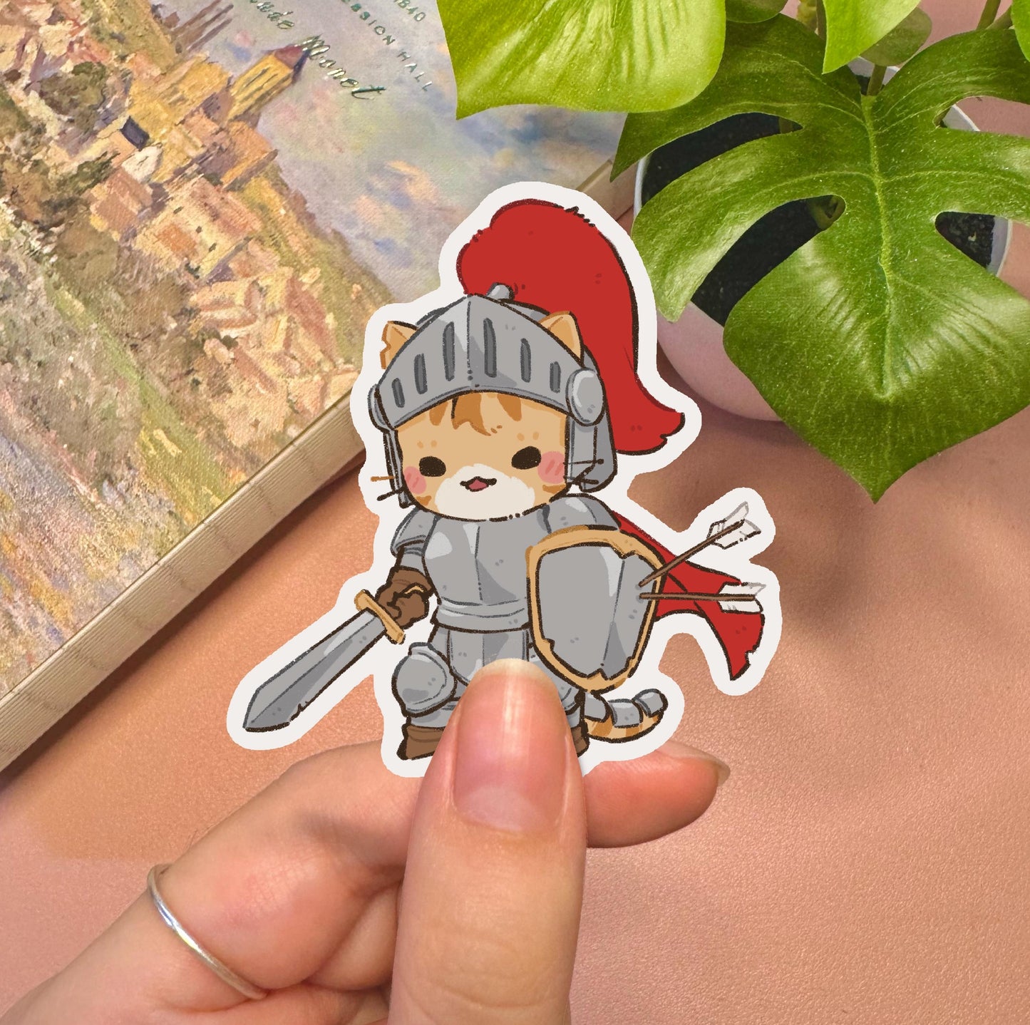 DND Fighter Cat Vinyl Sticker