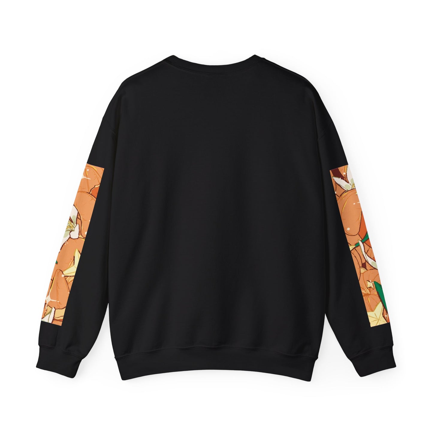 Tangerine Jam Crewneck Sweatshirt — Floral Citrus Music Player Design