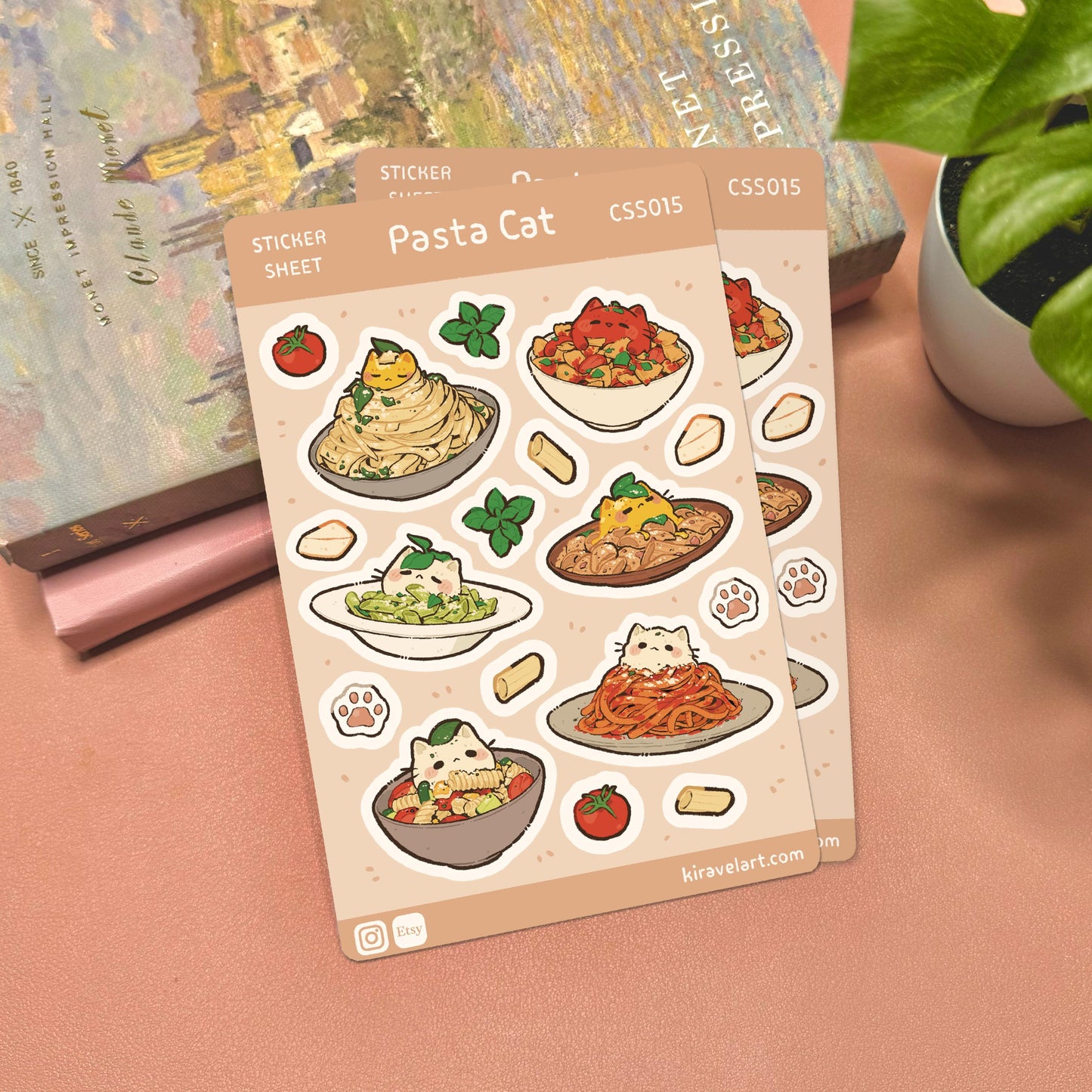 Pasta Cat Sticker Sheet