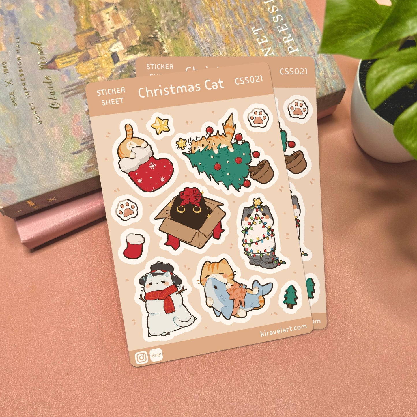 Christmas Cat Sticker Set