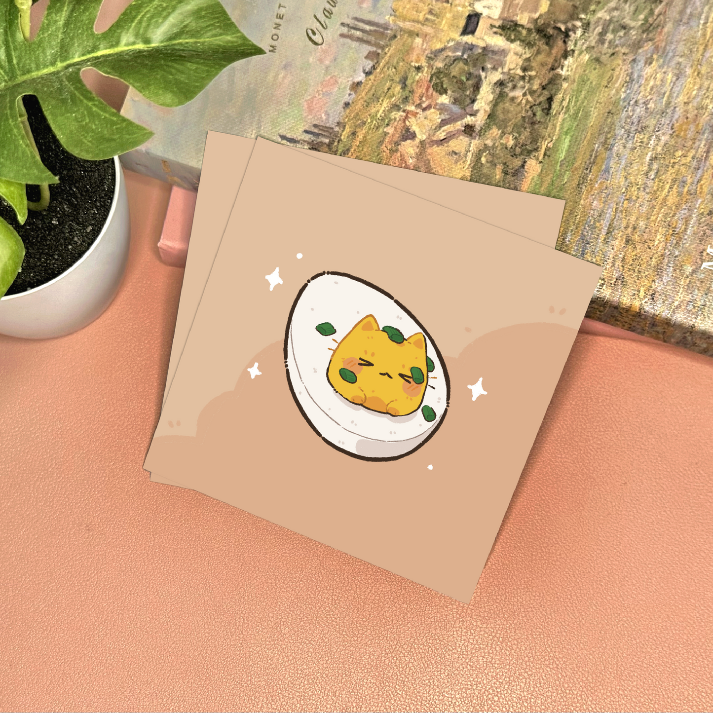 Egg Cat Art Print