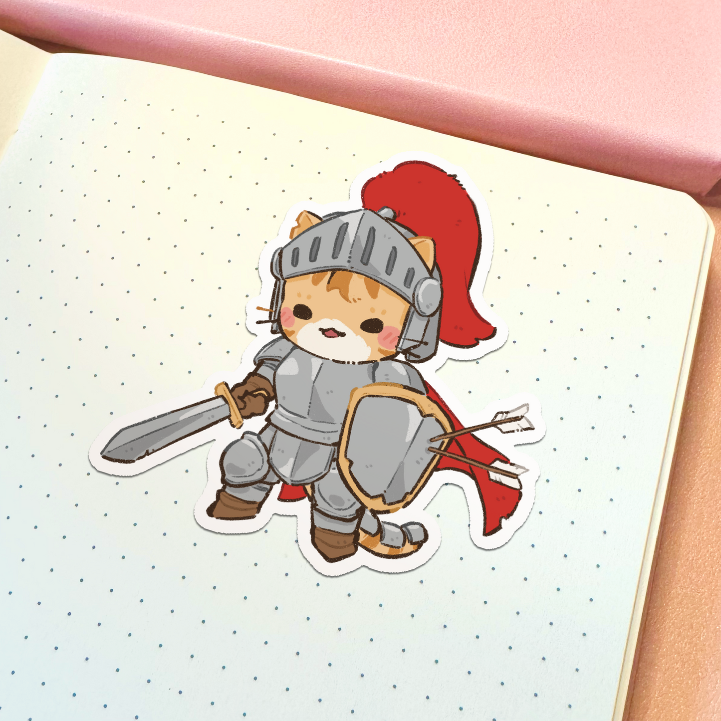 DND Fighter Cat Vinyl Sticker