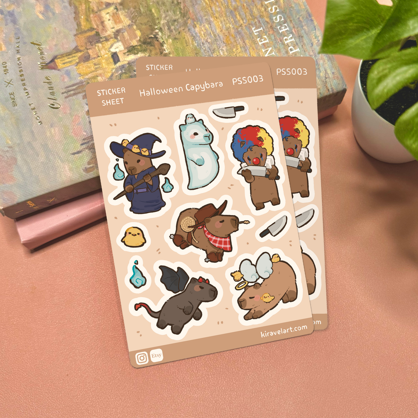 Halloween Capybara Sticker Sheet