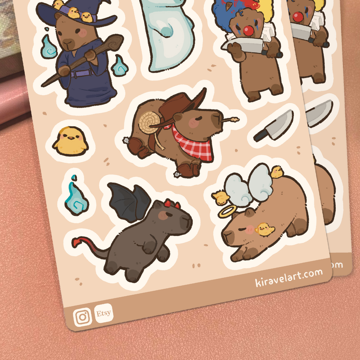 Halloween Capybara Sticker Sheet