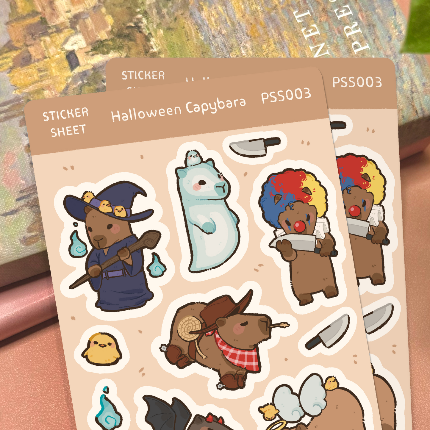 Halloween Capybara Sticker Sheet