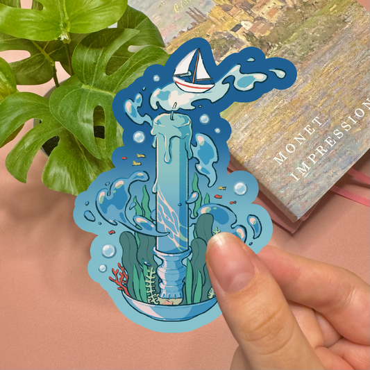 Aesthetic Ocean Candle Vinyl Sticker