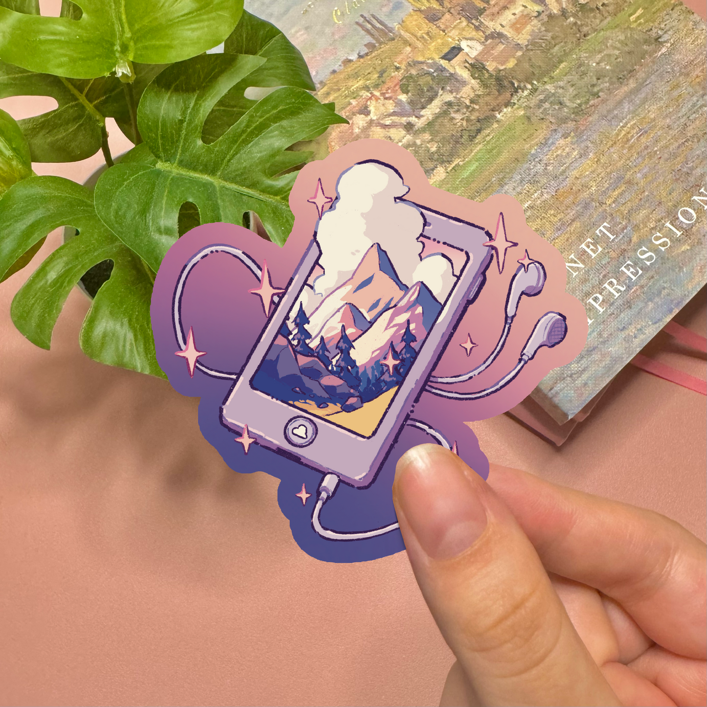 Aesthetic Mountain Sunset Phone Vinyl Sticker
