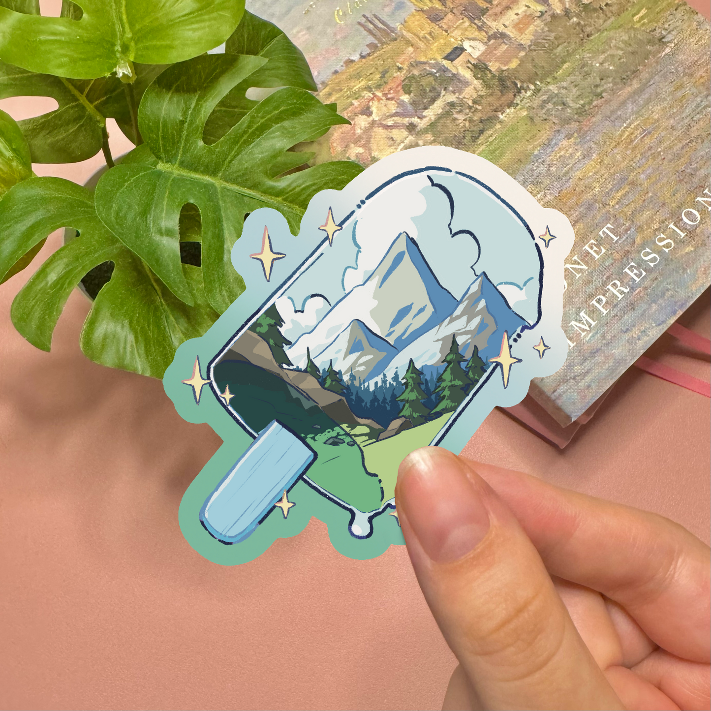 Aesthetic Mountain Day Popsicle Vinyl Sticker