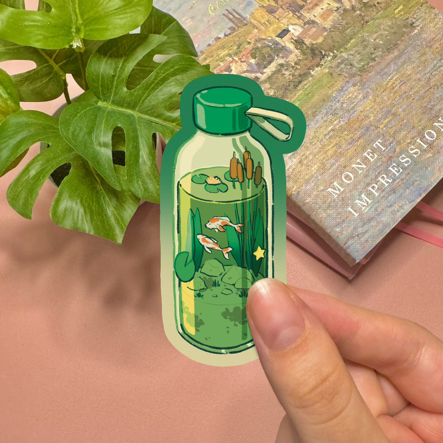 Aesthetic Koi Pond Bottle Vinyl Sticker