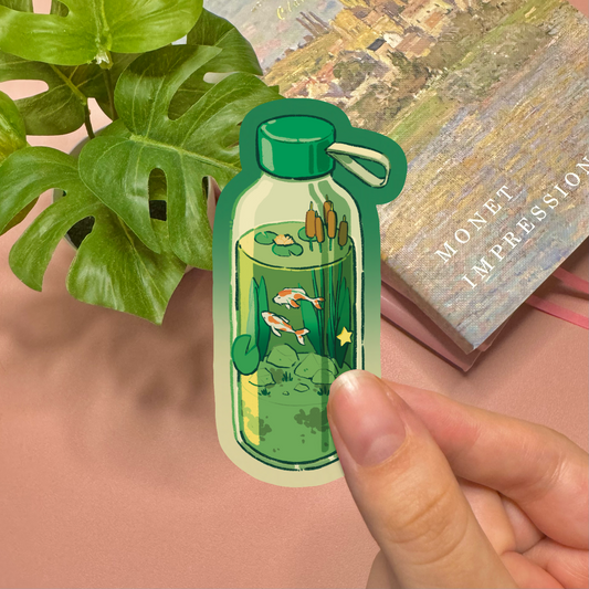 Aesthetic Koi Pond Bottle Vinyl Sticker