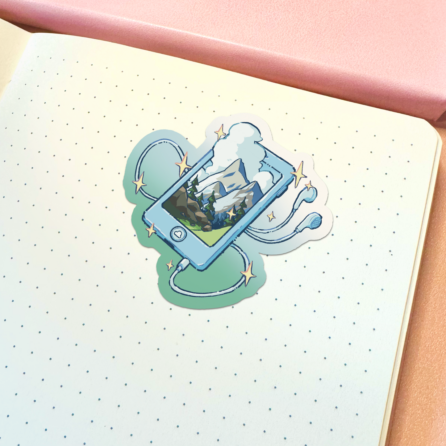 Aesthetic Mountain Day Phone Vinyl Sticker