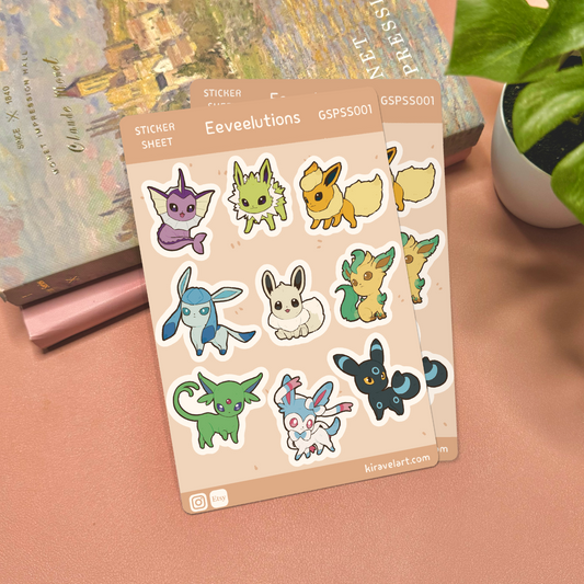 Shiny Eeveelution Sticker Sheet from Pokemon