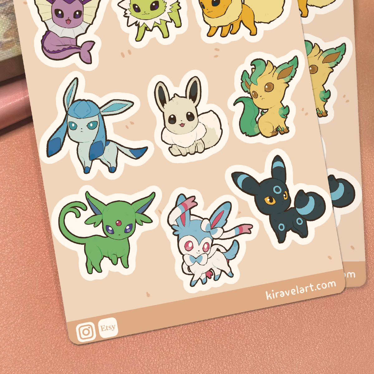 Shiny Eeveelution Sticker Sheet from Pokemon