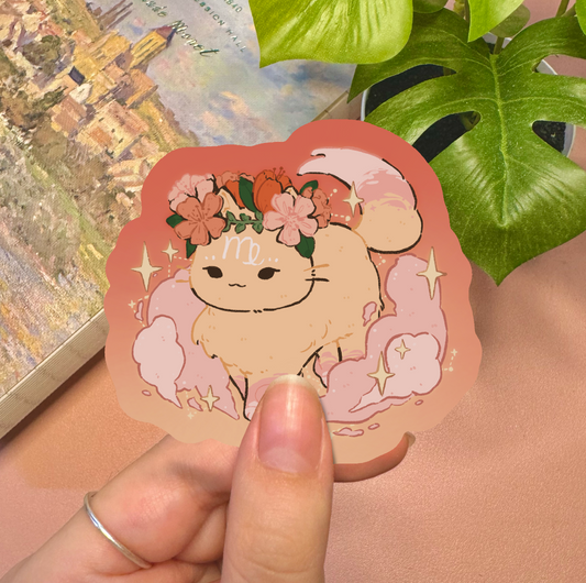 Zodiac Virgo Cat Vinyl Sticker