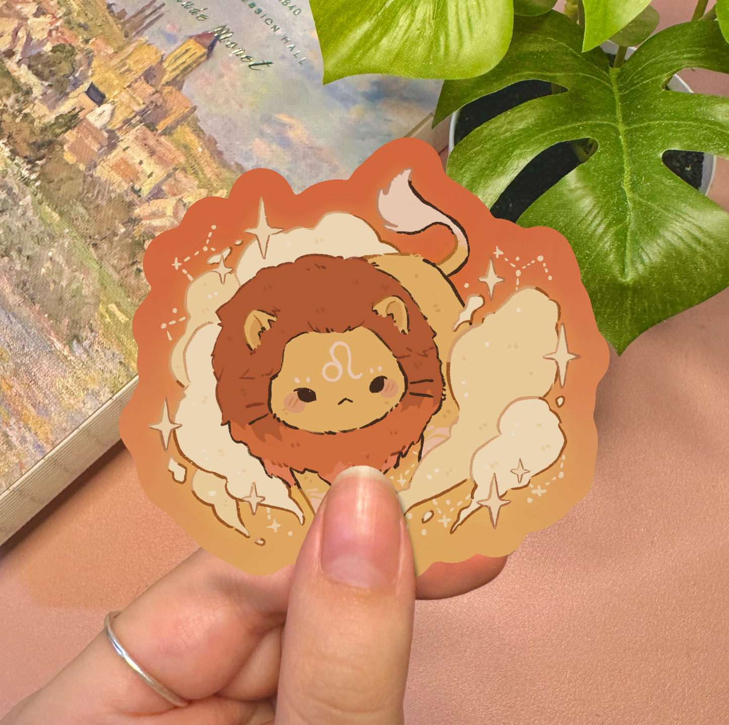 Zodiac Leo Cat Vinyl Sticker