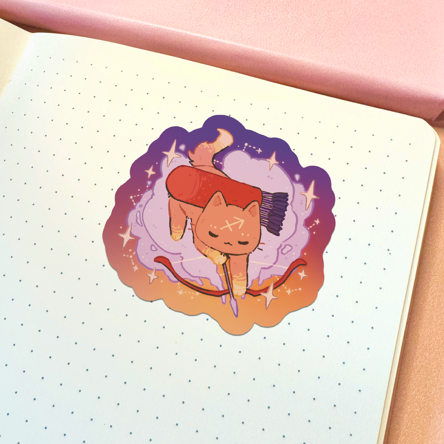 Zodiac Sagittarius Cat Vinyl Sticker