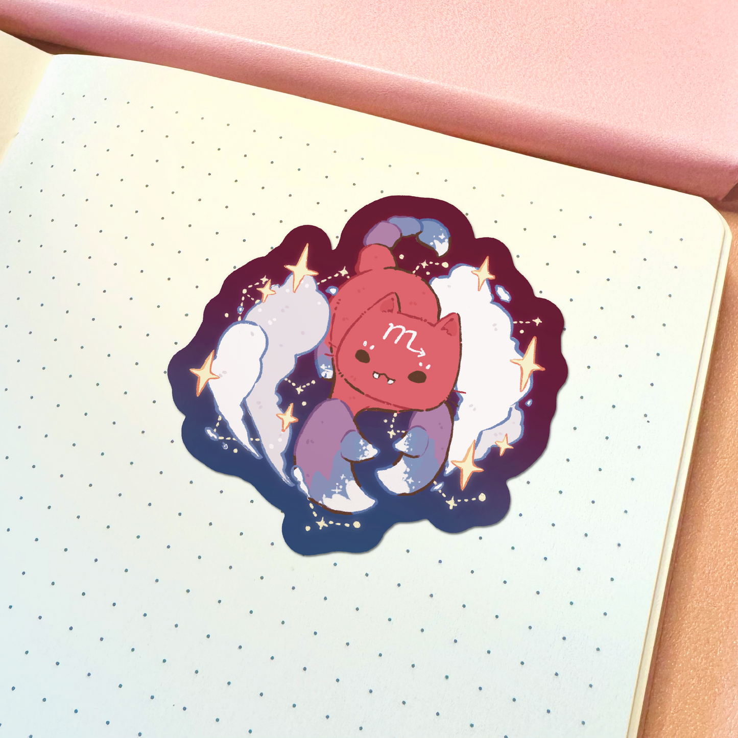 Zodiac Scorpio Cat Vinyl Sticker