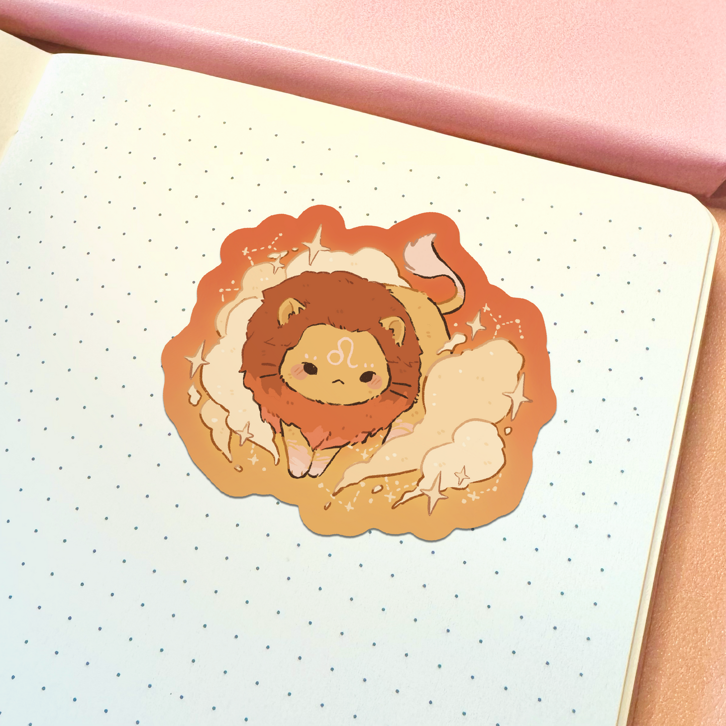 Zodiac Leo Cat Vinyl Sticker