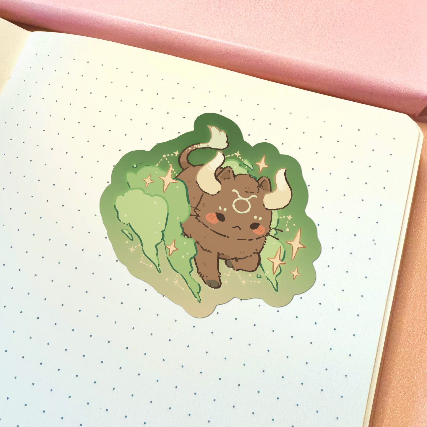 Zodiac Taurus Cat Vinyl Sticker