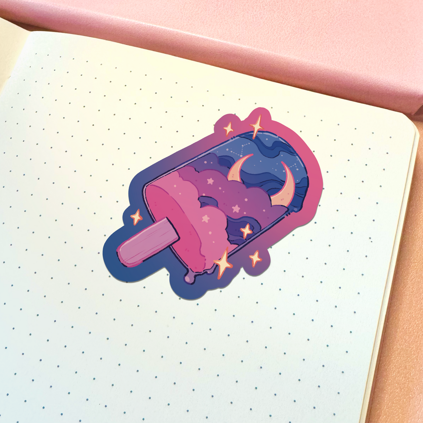 Aesthetic Galaxy Popsicle Vinyl Sticker