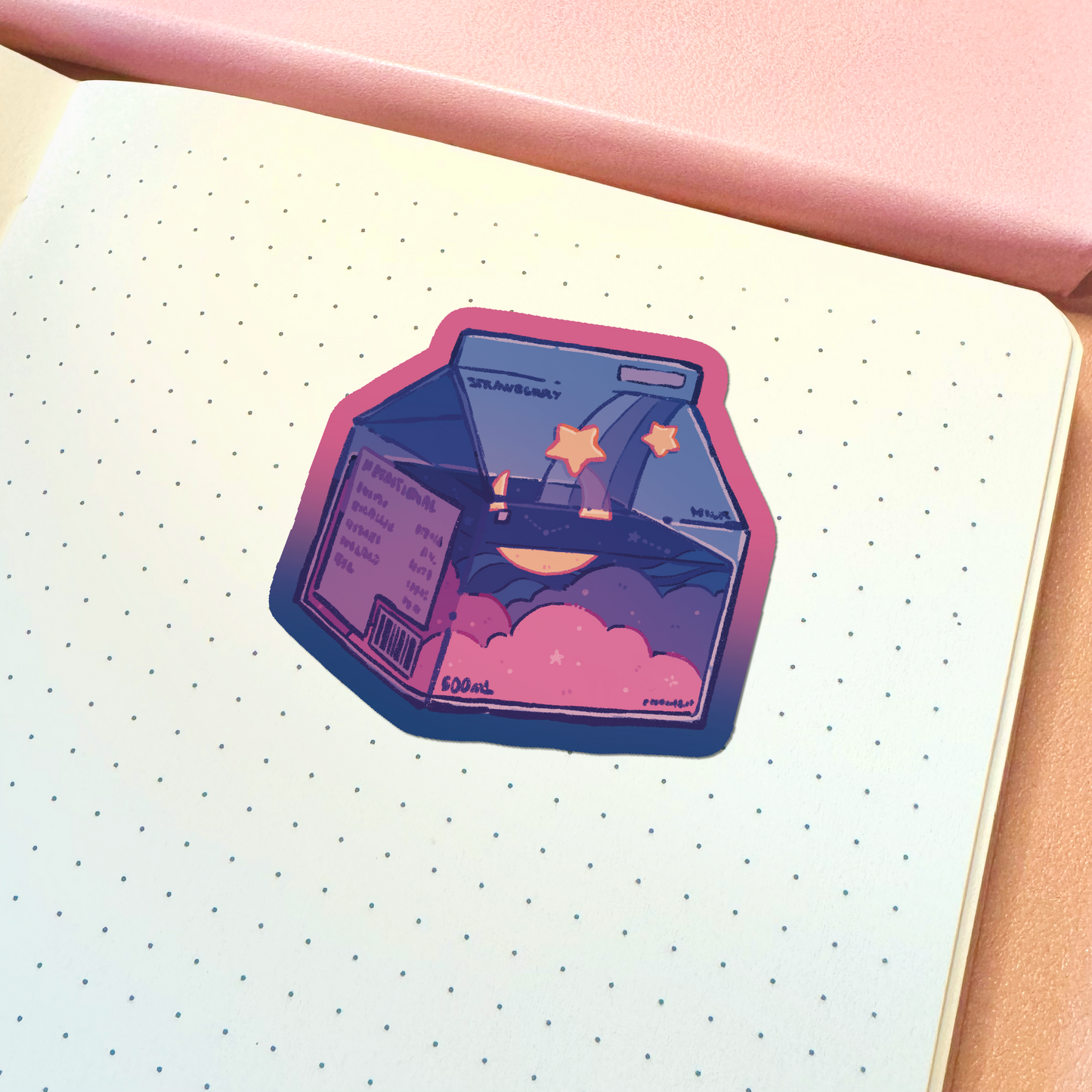 Aesthetic Galaxy Milk Carton Vinyl Sticker