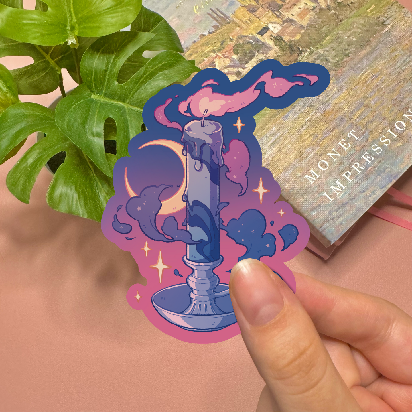 Aesthetic Galaxy Candle Vinyl Sticker