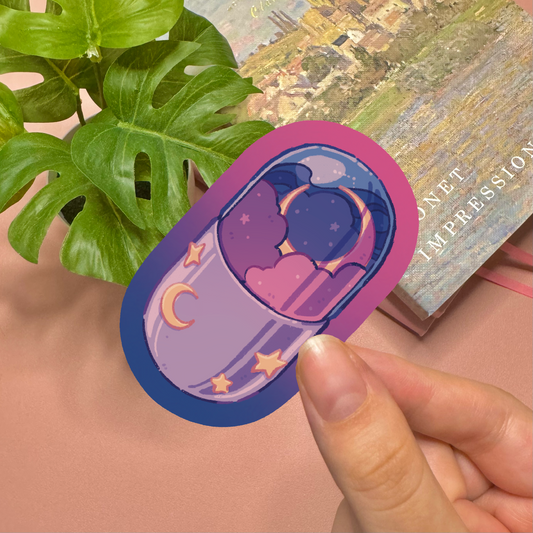 Aesthetic Galaxy Pill Vinyl Sticker