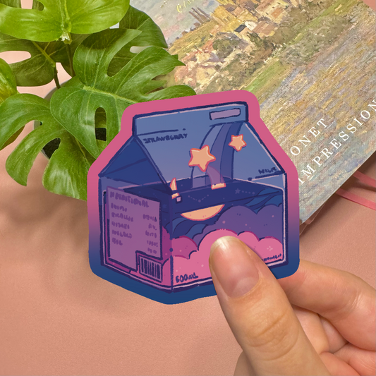 Aesthetic Galaxy Milk Carton Vinyl Sticker