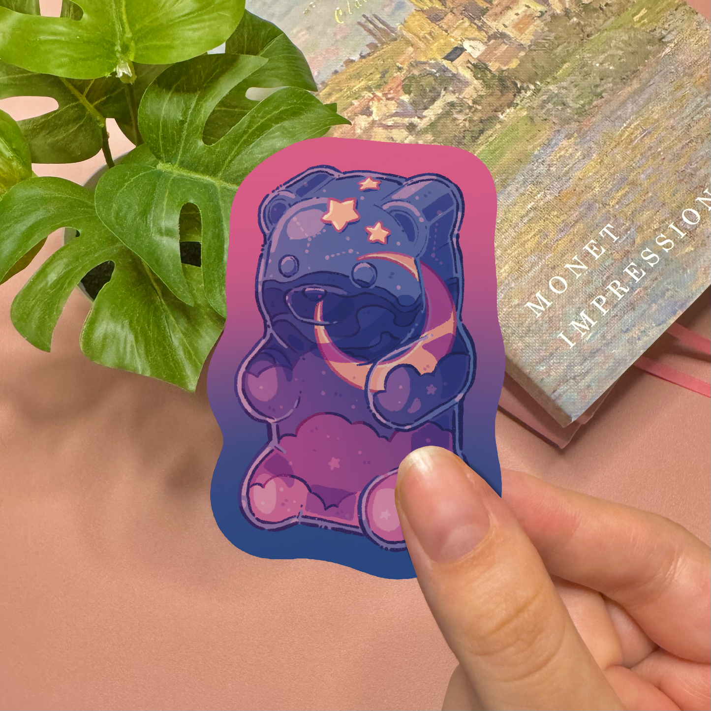 Aesthetic Galaxy Gummy Bear Vinyl Sticker