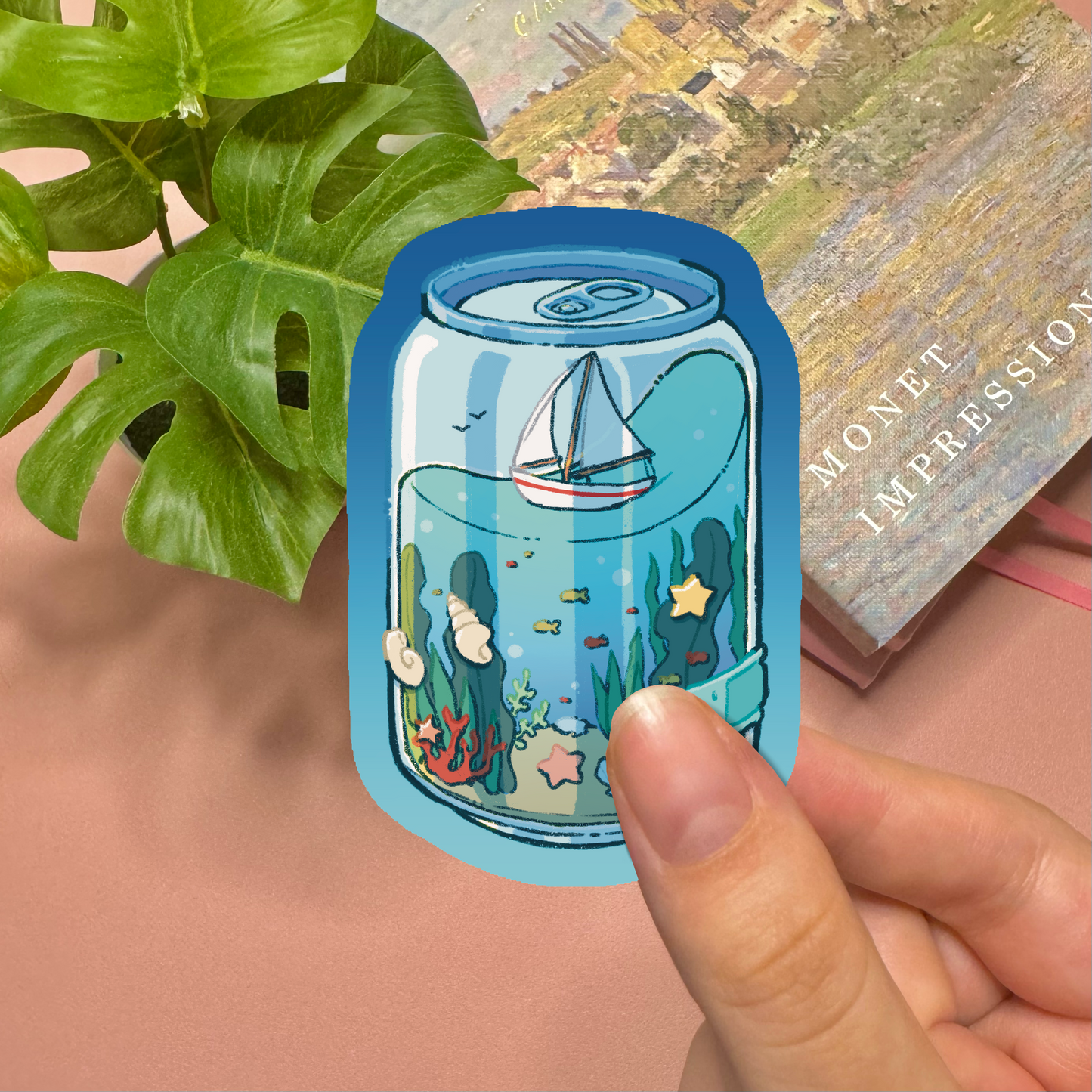 Aesthetic Ocean Soda Can Vinyl Sticker