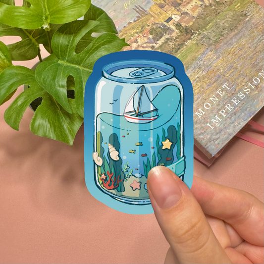 Aesthetic Ocean Soda Can Vinyl Sticker