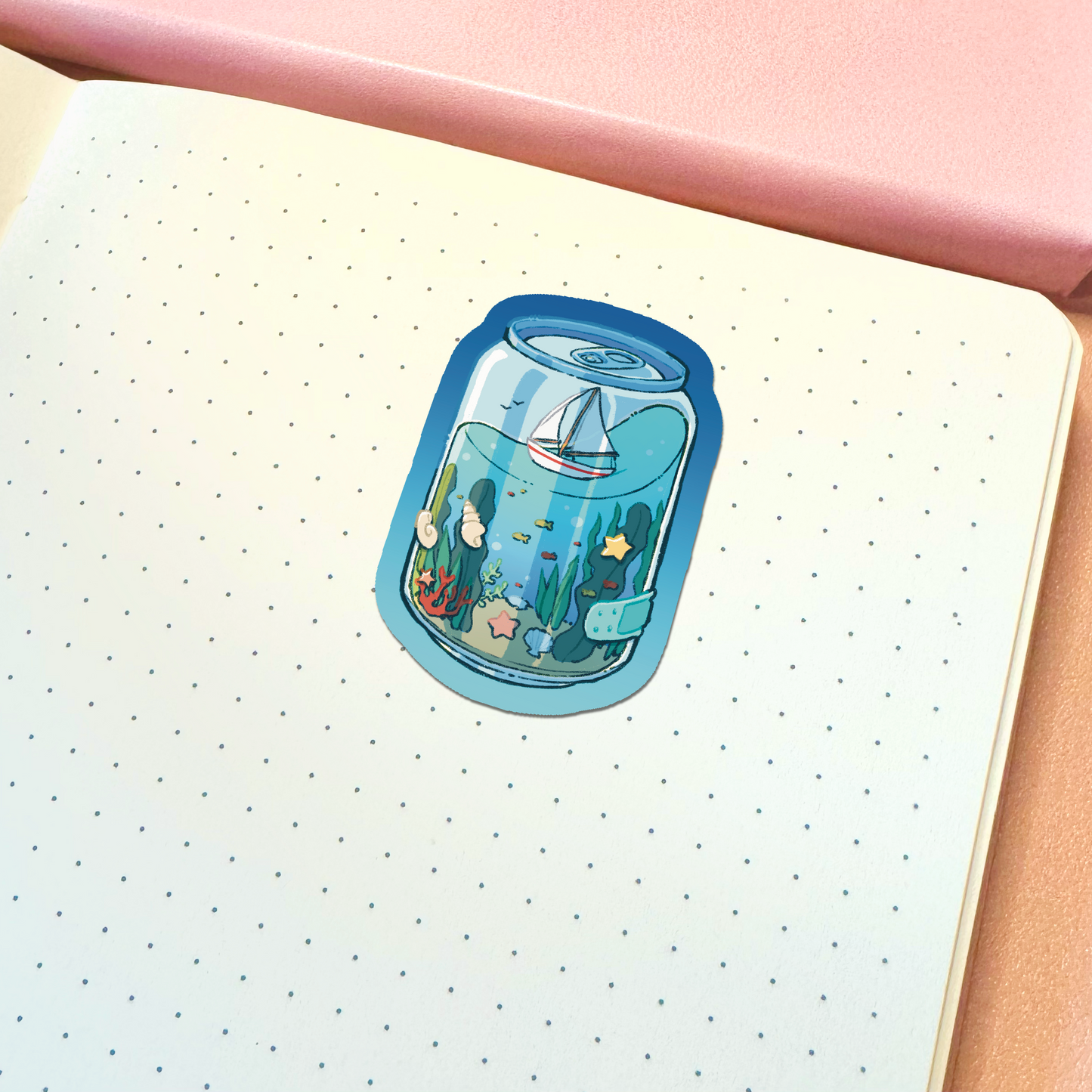 Aesthetic Ocean Soda Can Vinyl Sticker