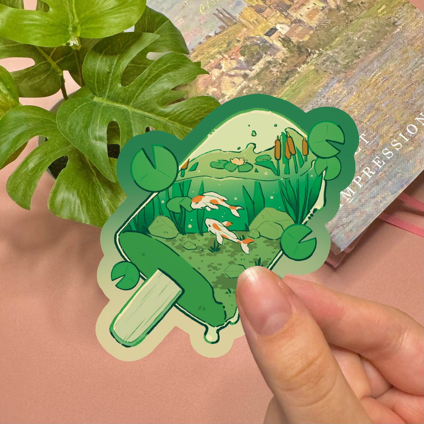 Aesthetic Koi Pond Popsicle Vinyl Sticker