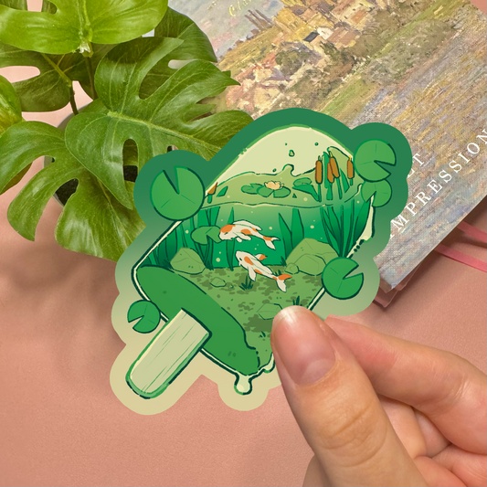 Aesthetic Koi Pond Popsicle Vinyl Sticker