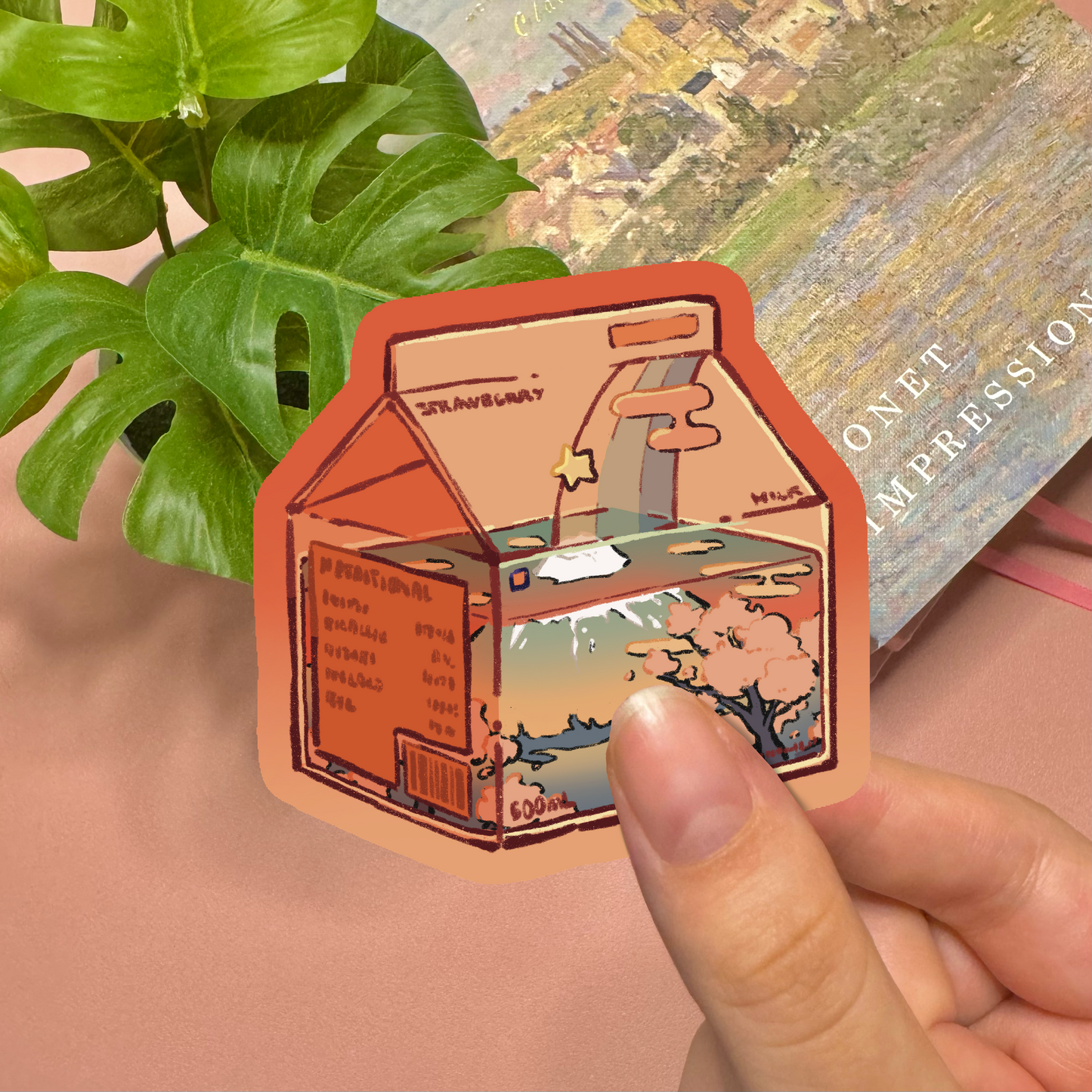 Aesthetic Celestial Milk Carton Vinyl Sticker