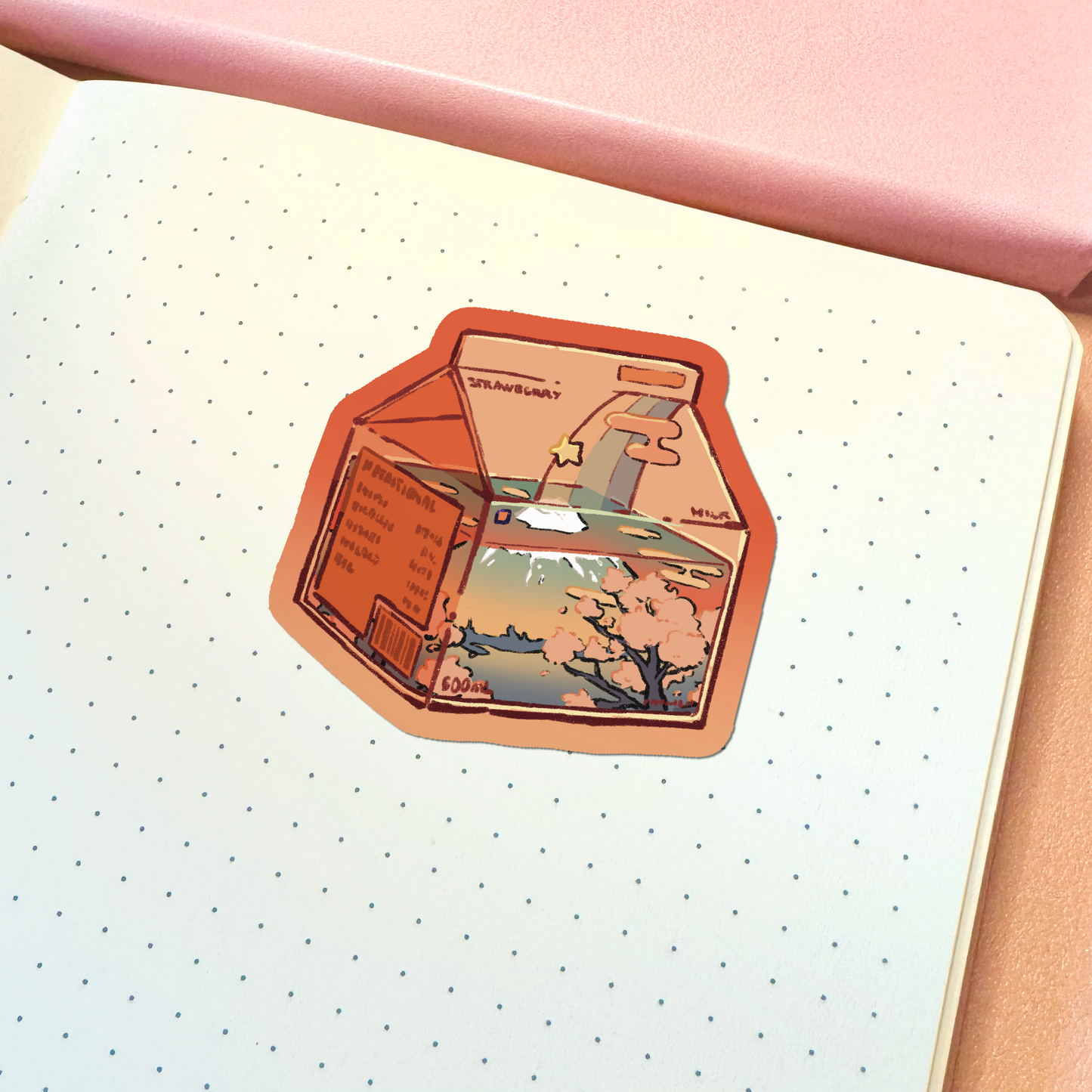 Aesthetic Celestial Milk Carton Vinyl Sticker