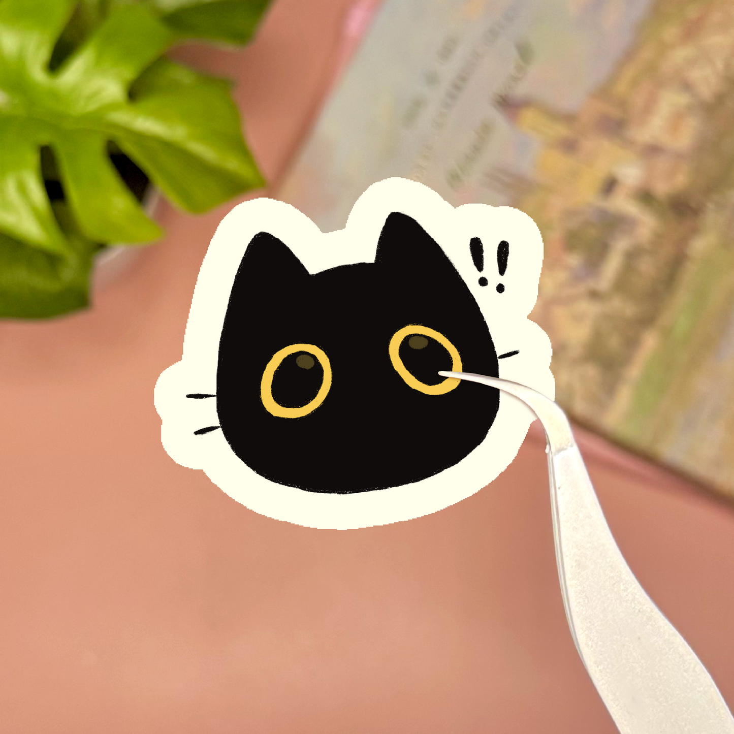 Black Cat Expressions Sticker Sheet